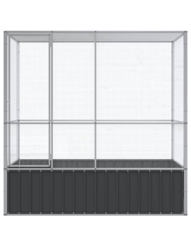 Voliera Argento 210,5x107x212 cm in Acciaio