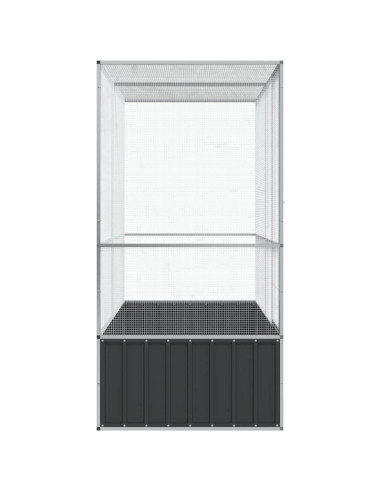 Voliera Argento 210,5x107x212 cm in Acciaio