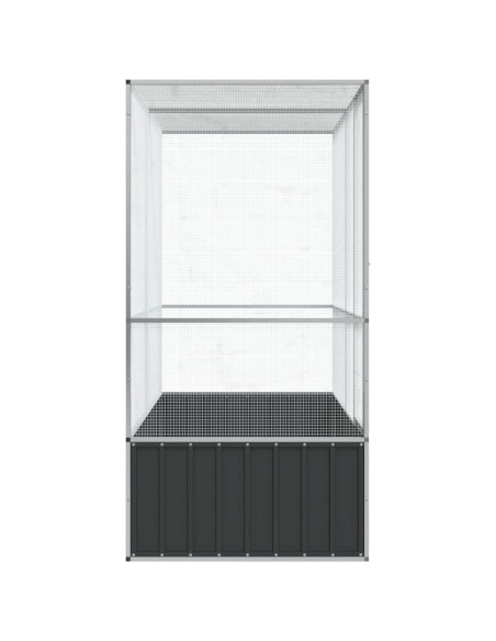 Voliera Argento 210,5x107x212 cm in Acciaio