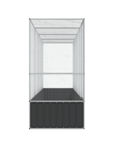 Voliera con Estensione Argento 418,5x107x212 cm in Acciaio