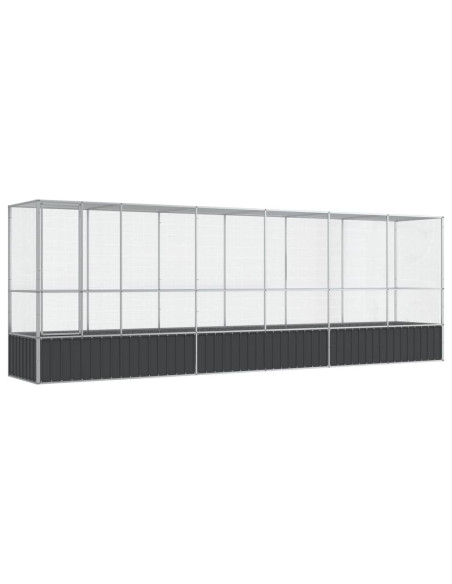 Voliera con Estensione Argento 626,5x107x212 cm in Acciaio
