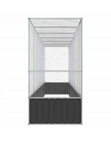 Voliera con Estensione Argento 626,5x107x212 cm in Acciaio