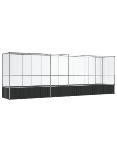 Voliera con Estensione Argento 626,5x107x212 cm in Acciaio