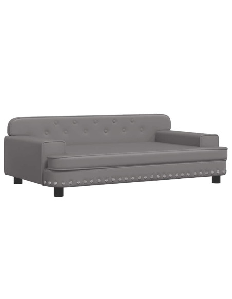 Lettino per Cani Grigio 90x53x30 cm in Similpelle