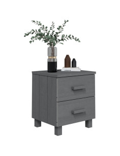 Comodino HAMAR Grigio Scuro 40x35x44,5 cm in Legno di Pino