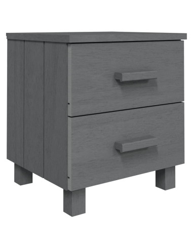 Comodino HAMAR Grigio Scuro 40x35x44,5 cm in Legno di Pino