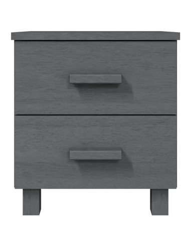 Comodino HAMAR Grigio Scuro 40x35x44,5 cm in Legno di Pino