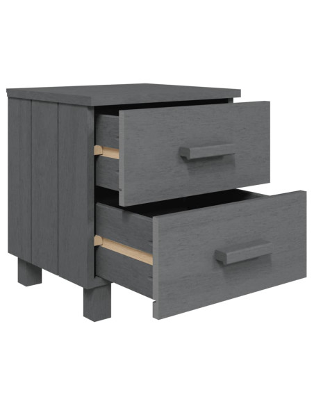 Comodino HAMAR Grigio Scuro 40x35x44,5 cm in Legno di Pino