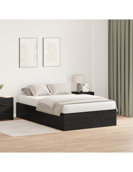 Letto Contenitore Rovere Nero Legno Doppia Standard
