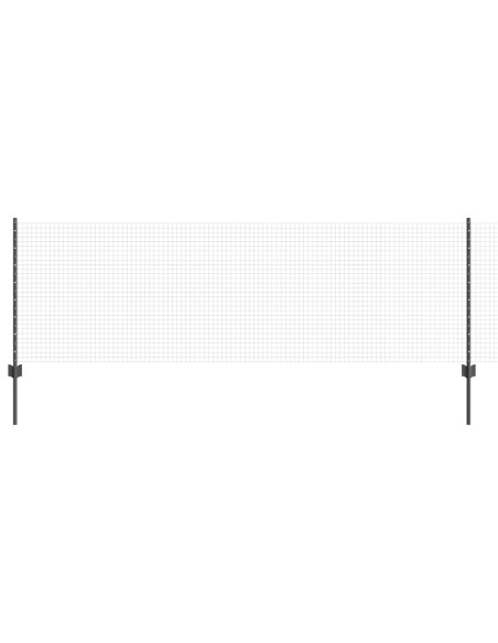 Recinzione in Rete Saldata  con 44 Post Grigio 0.8x100 m Acciaio