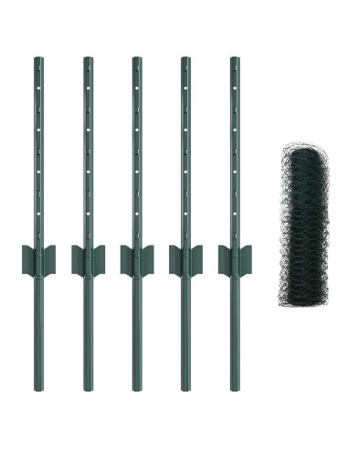 Recinzione con Posto Verde 0,4 x 10 m Acciaio e PVC