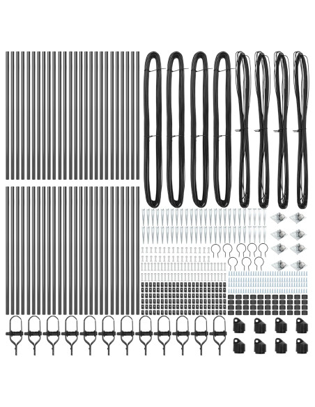 Pali per recinzione  con picchetto 52 pezzi Ø32 mm 80 cm acciaio zincato