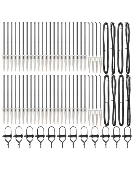 Pali per recinzione  con picchetto 52 pezzi Ø32 mm 80 cm acciaio zincato
