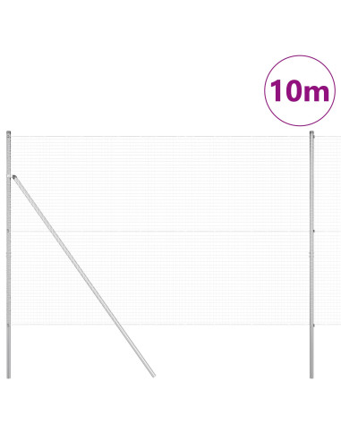 Palo della recinzione Argento 10 x 1,5 m (rete 25 x 25 mm)