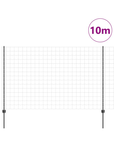 Recinzione con Posto Grigio 1,5 x 10 m Acciaio