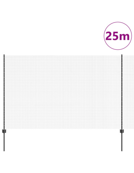 Set di Recinzione  Set di 2 Grigio Metallo 25 x 1.5 m Durevole