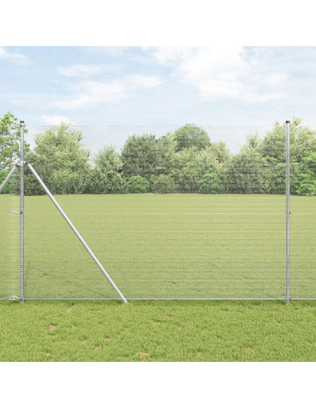 Recinzione in Fil di Fuso  con 7 Pali 1.5x10 m Acciaio Galvanizzato