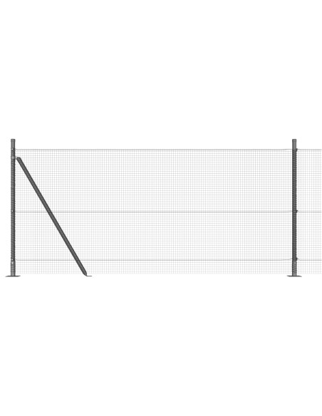 Recinzione in rete saldata  con 13 pali flangiati Grigio 0.8x50 m Acciaio