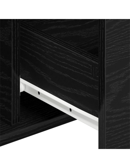 Sideboard Nero Rovere 101,5x35x70 cm Legno ingegnerizzato