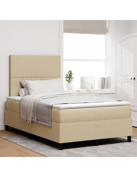 Letto con Box Spring  con Materasso & Luce LED Verde Grigio 120x200 cm Tessuto a Coste