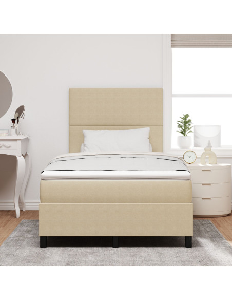 Letto con Box Spring  con Materasso & Luce LED Verde Grigio 120x200 cm Tessuto a Coste