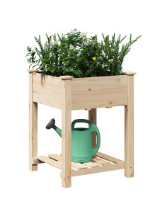 Vaso da giardino con lo scaffale Beige 60,5 x 60 x 76,5 cm 2