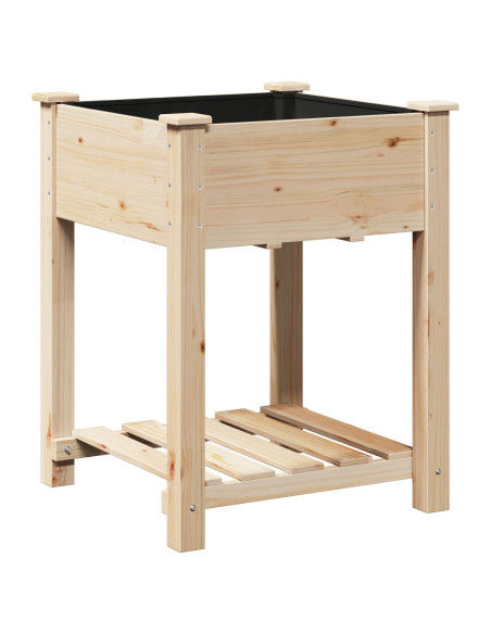 Piantana da Giardino  con Ripiano 60x60x76 cm in Legno Massello di Abete