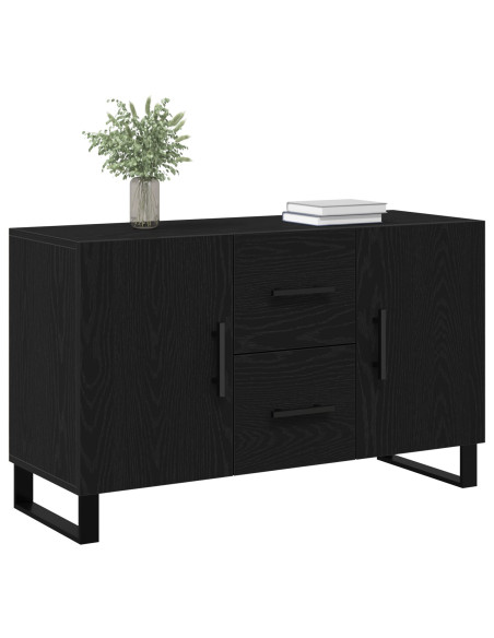 Sideboard  Nero Rovere 100x36x60 cm Legno ingegnerizzato