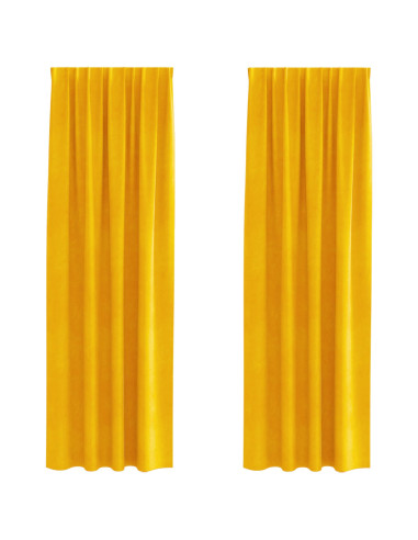 Tende oscuranti 2 pcs Giallo senape 140 x 225 cm Velluto