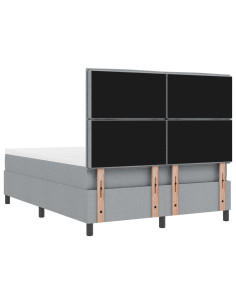 Letto a molle con materasso Grigio chiaro 140 x 200 cm Tessuto 2