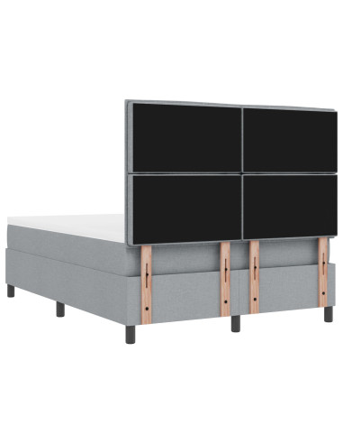 Letto a molle con materasso Grigio chiaro 140 x 200 cm Tessuto