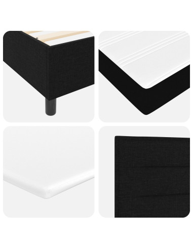 Letto a molle con materasso Nero 180 x 200 cm Tessuto