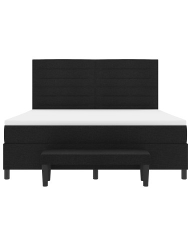 Letto a molle con materasso Nero 180 x 200 cm Tessuto