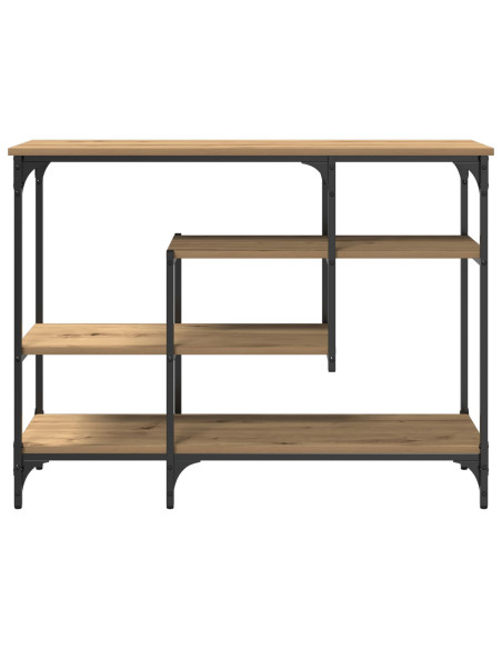 Tavolo Console  in Rovere Artigianale 100x35x75 cm Legno Ingegnerizzato e Acciaio
