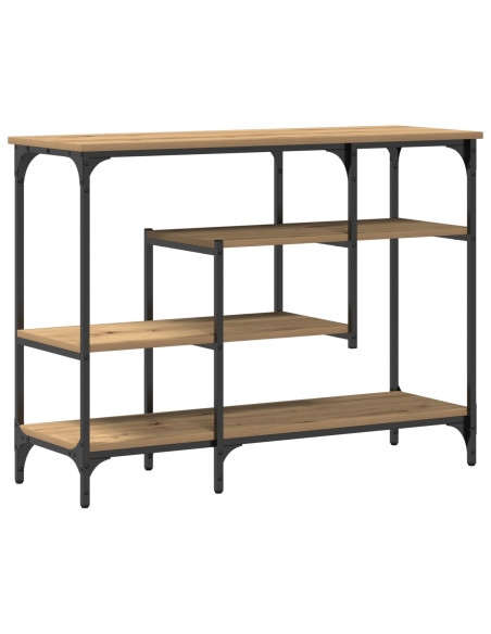 Tavolo Console  in Rovere Artigianale 100x35x75 cm Legno Ingegnerizzato e Acciaio