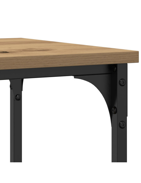 Tavolo Console  in Rovere Artigianale 100x35x75 cm Legno Ingegnerizzato e Acciaio