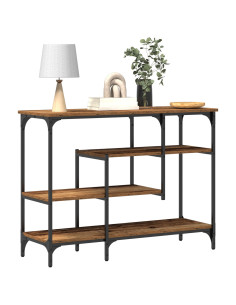 Tavolo Console con lo scaffale Legno vecchio 100 x 35 x 75 cm 2