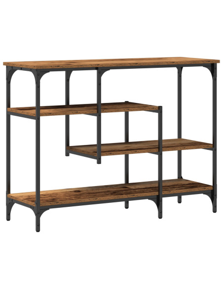 Tavolo Consolle Legno Vecchio 100x35x75 cm Legno Ingegnerizzato e Acciaio