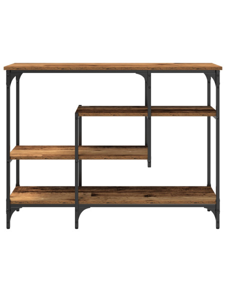 Tavolo Consolle Legno Vecchio 100x35x75 cm Legno Ingegnerizzato e Acciaio