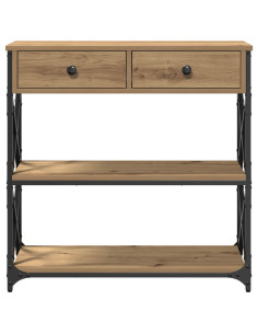 Tavolo Consolle con cassetto rovere artigianale 75 x 28 x 75 cm 2