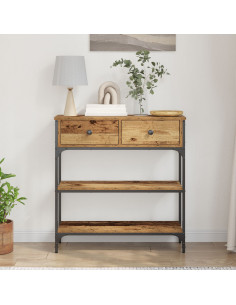 Tavolo consolle con cassetto Legno vecchio 72.5 x 25 x 75 cm 2