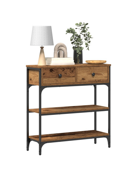 Tavolo consolle con cassetto Legno vecchio 72.5 x 25 x 75 cm