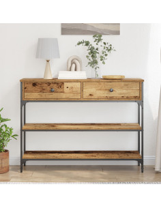 Tavolo consolle con cassetto Legno vecchio 72.5 x 25 x 75 cm 2