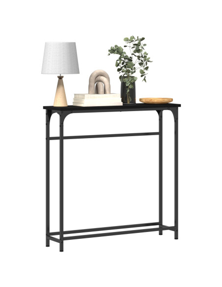 Tavolo consolle Rovere Nero 75 x 19,5 x 75 cm Legno multistrato