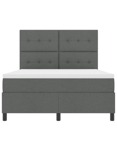 Letto a molle con materasso Grigio scuro 140 x 200 cm Tessuto