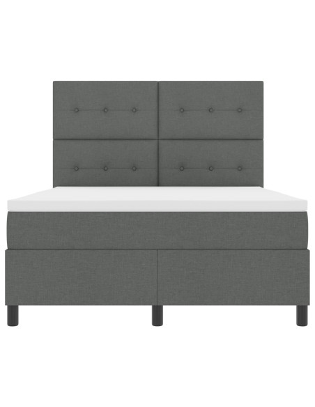 Letto a molle con materasso Grigio scuro 140 x 200 cm Tessuto