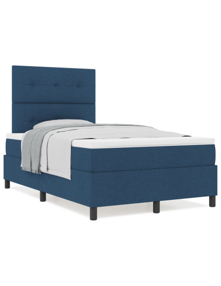 Letto a Rete con Materasso Blu 120x200 cm Tessuto