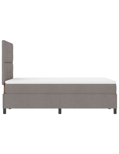 Letto con box spring e materasso taupe 120x200 cm tessuto