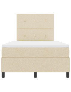 Letto a molle con materasso Crema 120 x 200 cm Tessuto 2