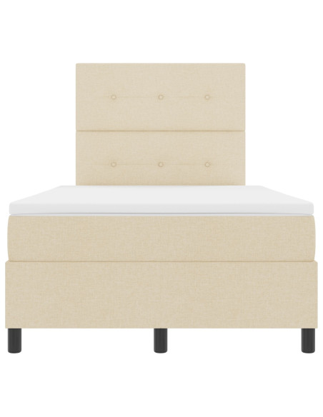 Letto a molle  con materasso crema 120x200 cm tessuto